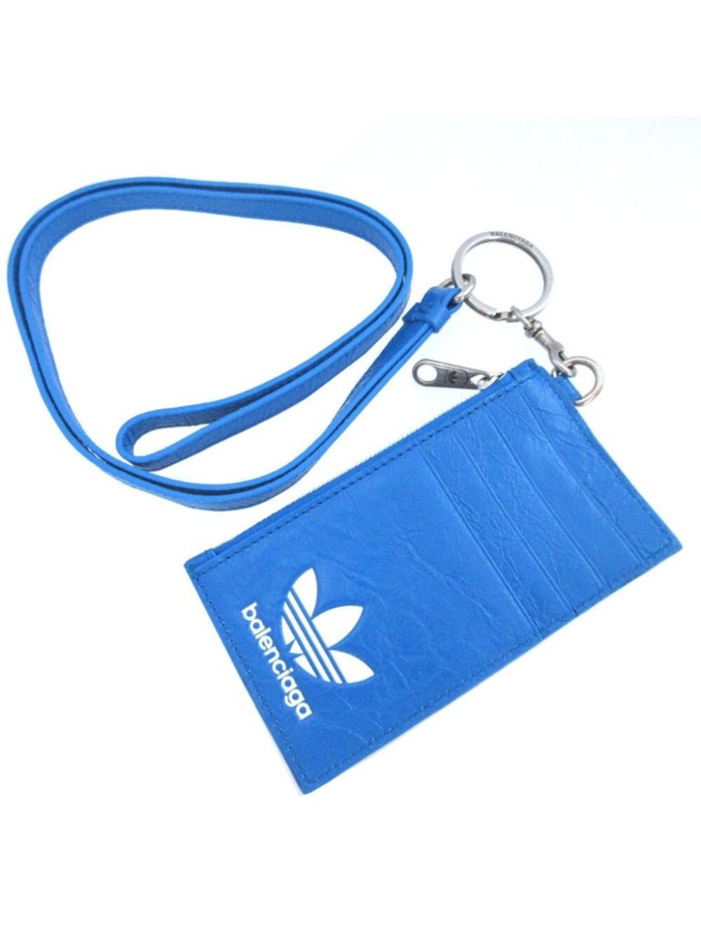 Balenciaga Adidas Collaboration Leather Blue Card Case Coin Purse Fragment
